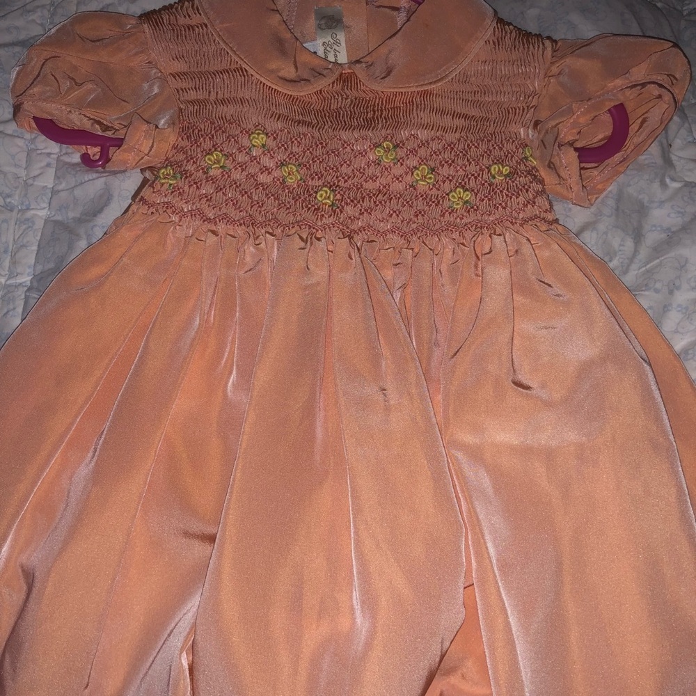 VINTAGE BABY GIRL CORAL DRESS